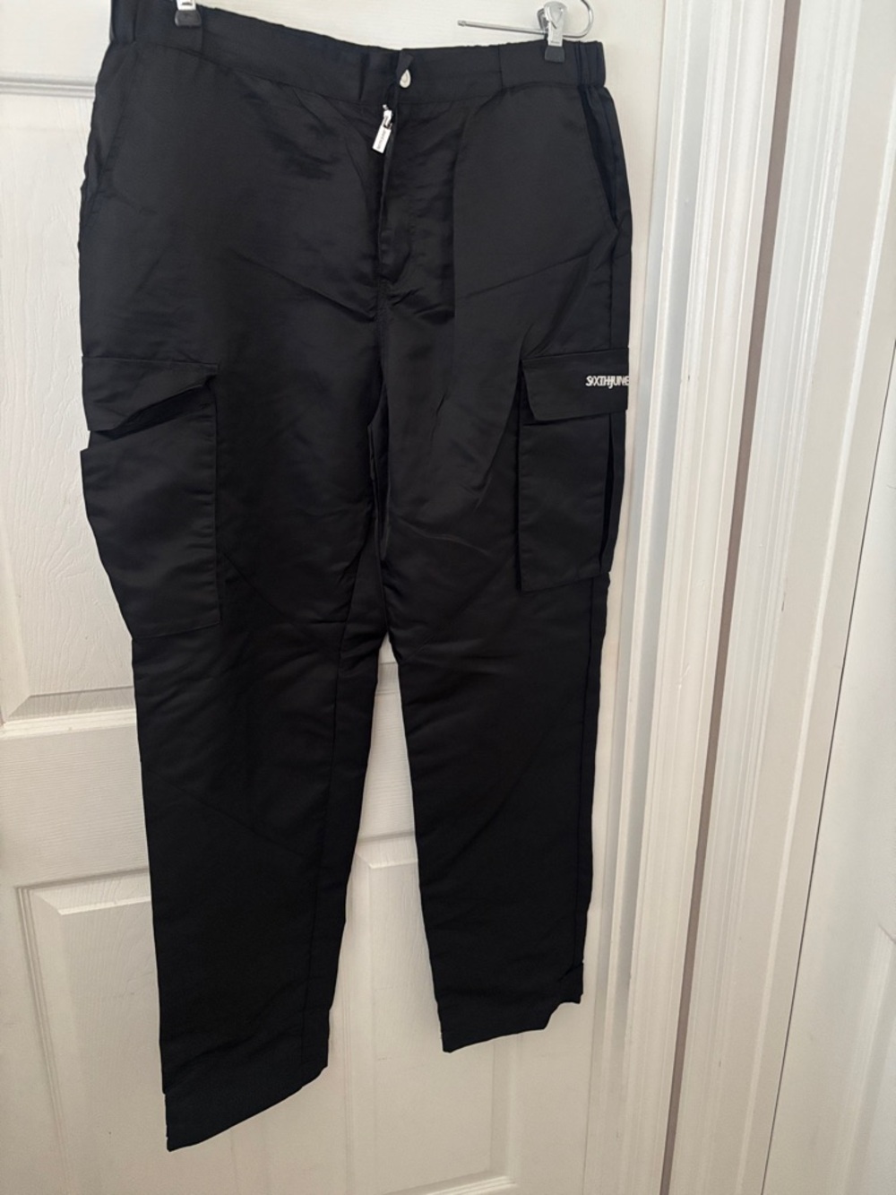Black Men's Cargo Pants with Flap Pockets